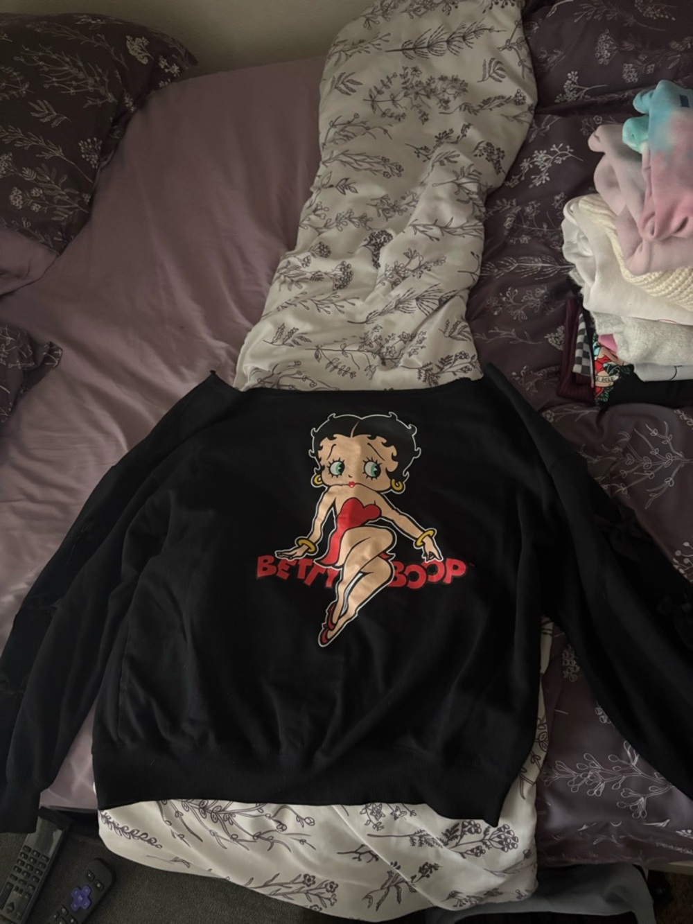 Betty Boop Black Sweatshirt with Red Graphic